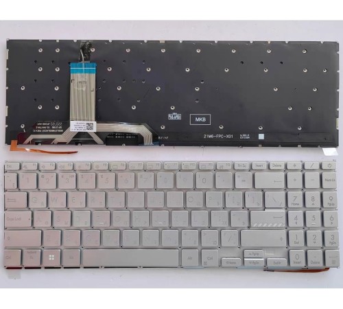 Клавиатура Asus VivoBook X1502 X1503 X1504 X1505 X1602 X1605 M1502 M1505 M1603 M1605 RU с подсветкой серебристая