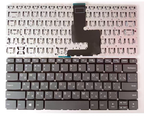 Клавиатура для ноутбука Lenovo IdeaPad S145-14, 320-14, 330-14, V14, Серая, без рамки, RU